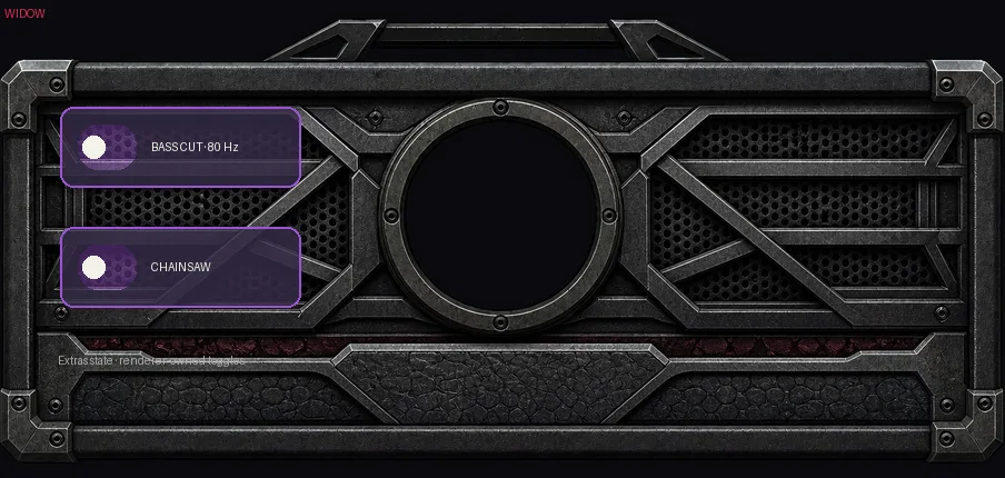 Widow amp face with Chainsaw switch